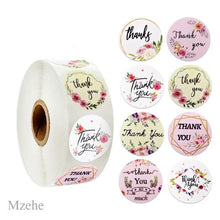 Load image into Gallery viewer, 50-500pcs 1inch kraft paper Handmade Stickers Gift Sealing Sticker Festival Birthday Party Decorations Labels Thank you Stickers
