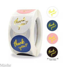 Load image into Gallery viewer, 50-500pcs 1inch kraft paper Handmade Stickers Gift Sealing Sticker Festival Birthday Party Decorations Labels Thank you Stickers
