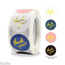 Load image into Gallery viewer, 50-500pcs 1inch kraft paper Handmade Stickers Gift Sealing Sticker Festival Birthday Party Decorations Labels Thank you Stickers
