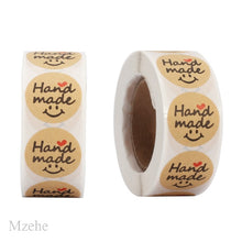 Load image into Gallery viewer, 50-500pcs 1inch kraft paper Handmade Stickers Gift Sealing Sticker Festival Birthday Party Decorations Labels Thank you Stickers
