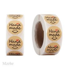 Load image into Gallery viewer, 50-500pcs 1inch kraft paper Handmade Stickers Gift Sealing Sticker Festival Birthday Party Decorations Labels Thank you Stickers
