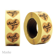 Load image into Gallery viewer, 50-500pcs 1inch kraft paper Handmade Stickers Gift Sealing Sticker Festival Birthday Party Decorations Labels Thank you Stickers
