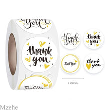 Load image into Gallery viewer, 50-500pcs 1inch kraft paper Handmade Stickers Gift Sealing Sticker Festival Birthday Party Decorations Labels Thank you Stickers
