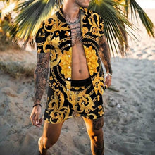 Load image into Gallery viewer, Hawaiian Set Mens Printing Set Short Sleeve Summer Casual Floral Shirt Beach Two Piece Suit 2021 New Fashion Men Sets M-3XL
