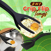Load image into Gallery viewer, 2 In 1 Grip Flip Tongs Egg Tongs French Toast Pancake Egg Clamp Omelet Kitchen Accessories
