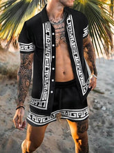 Load image into Gallery viewer, NEW Men Hawaiian Sets Printing 2021 Summer Short Sleeve Button Shirt Beach Shorts Streetwear Casual Mens Suit 2 Pieces INCERUN
