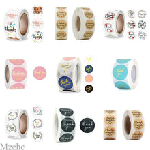 Load image into Gallery viewer, 50-500pcs 1inch kraft paper Handmade Stickers Gift Sealing Sticker Festival Birthday Party Decorations Labels Thank you Stickers
