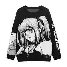 Load image into Gallery viewer, Mens Hip Hop Streetwear Harajuku Sweater Vintage Retro Japanese Style Anime Girl Knitted Sweater 2020 Autumn Cotton Pullover
