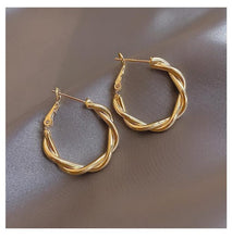 Load image into Gallery viewer, 2020 New Classic Copper Alloy Smooth Metal Hoop Earrings For Woman Fashion Korean Jewelry Temperament Girl&#39;s Daily Wear earrings
