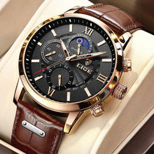 Load image into Gallery viewer, 2021 LIGE Men&#39;s Watches Top Brand Luxury Men Wrist Watch Leather Quartz Watch Sports Waterproof Male Clock Relogio Masculino+Box
