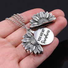 Load image into Gallery viewer, You Are My Sunshine Flower Necklace For Women Open  Locket Sunflower Pendant Necklace
