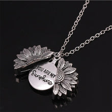 Load image into Gallery viewer, You Are My Sunshine Flower Necklace For Women Open  Locket Sunflower Pendant Necklace
