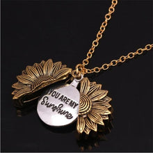 Load image into Gallery viewer, You Are My Sunshine Flower Necklace For Women Open  Locket Sunflower Pendant Necklace
