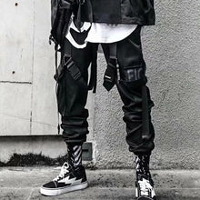 Load image into Gallery viewer, Joggers Cargo Pants for Men Casual Hip Hop Hit Color Pocket Male Trousers Sweatpants Streetwear Ribbons Techwear Pants
