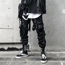 Load image into Gallery viewer, Joggers Cargo Pants for Men Casual Hip Hop Hit Color Pocket Male Trousers Sweatpants Streetwear Ribbons Techwear Pants
