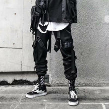 Load image into Gallery viewer, Joggers Cargo Pants for Men Casual Hip Hop Hit Color Pocket Male Trousers Sweatpants Streetwear Ribbons Techwear Pants
