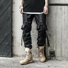 Load image into Gallery viewer, Joggers Cargo Pants for Men Casual Hip Hop Hit Color Pocket Male Trousers Sweatpants Streetwear Ribbons Techwear Pants
