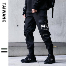 Load image into Gallery viewer, Joggers Cargo Pants for Men Casual Hip Hop Hit Color Pocket Male Trousers Sweatpants Streetwear Ribbons Techwear Pants
