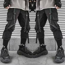 Load image into Gallery viewer, Joggers Cargo Pants for Men Casual Hip Hop Hit Color Pocket Male Trousers Sweatpants Streetwear Ribbons Techwear Pants
