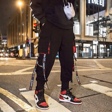 Load image into Gallery viewer, Joggers Cargo Pants for Men Casual Hip Hop Hit Color Pocket Male Trousers Sweatpants Streetwear Ribbons Techwear Pants
