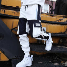 Load image into Gallery viewer, Joggers Cargo Pants for Men Casual Hip Hop Hit Color Pocket Male Trousers Sweatpants Streetwear Ribbons Techwear Pants
