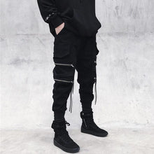 Load image into Gallery viewer, Joggers Cargo Pants for Men Casual Hip Hop Hit Color Pocket Male Trousers Sweatpants Streetwear Ribbons Techwear Pants
