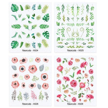 Load image into Gallery viewer, 4Pcs/Set Flower Leaves Water Decasl Stickers Floral Geometric Lines Transfer Water Sliders For Nails Manicures Decoration
