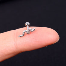 Load image into Gallery viewer, 1Pcs Stainless Steel Mini Stud Earrings Heart Star Moon Cross Butterfly Snake Helix Cartilage Tragus Lobe Ear Piercing Jewelry
