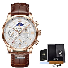 Load image into Gallery viewer, 2021 LIGE Men&#39;s Watches Top Brand Luxury Men Wrist Watch Leather Quartz Watch Sports Waterproof Male Clock Relogio Masculino+Box

