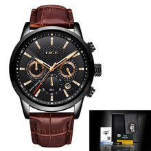 Load image into Gallery viewer, 2021 LIGE Men&#39;s Watches Top Brand Luxury Men Wrist Watch Leather Quartz Watch Sports Waterproof Male Clock Relogio Masculino+Box
