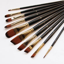 Load image into Gallery viewer, 5Pcs/6pcs Artist Paint Brush Set High Quality Nylon Hair Wood Black Handle Watercolor Acrylic Oil Brush Painting Art Supplies
