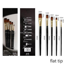 Load image into Gallery viewer, 5Pcs/6pcs Artist Paint Brush Set High Quality Nylon Hair Wood Black Handle Watercolor Acrylic Oil Brush Painting Art Supplies
