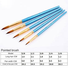 Load image into Gallery viewer, 5Pcs/6pcs Artist Paint Brush Set High Quality Nylon Hair Wood Black Handle Watercolor Acrylic Oil Brush Painting Art Supplies

