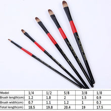 Load image into Gallery viewer, 5Pcs/6pcs Artist Paint Brush Set High Quality Nylon Hair Wood Black Handle Watercolor Acrylic Oil Brush Painting Art Supplies
