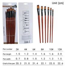 Load image into Gallery viewer, 5Pcs/6pcs Artist Paint Brush Set High Quality Nylon Hair Wood Black Handle Watercolor Acrylic Oil Brush Painting Art Supplies
