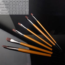 Load image into Gallery viewer, 5Pcs/6pcs Artist Paint Brush Set High Quality Nylon Hair Wood Black Handle Watercolor Acrylic Oil Brush Painting Art Supplies
