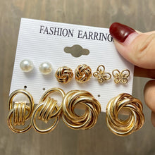 Load image into Gallery viewer, 17KM Bohemian Gold Snake Butterfly Drop Earrings Set For Women Pearl Acrylic Dangle Earrings 2021 Trend Set of Earrings Jewelry
