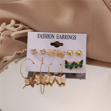 Load image into Gallery viewer, 17KM Bohemian Gold Snake Butterfly Drop Earrings Set For Women Pearl Acrylic Dangle Earrings 2021 Trend Set of Earrings Jewelry

