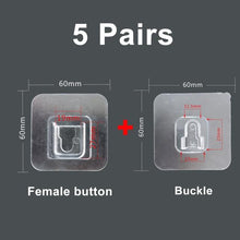 Load image into Gallery viewer, Double sided adhesive wall hooks Wall Hanger Strong Transparent Suction Cup Sucker Hook Wall Storage Holder Kitchen Bathroom
