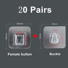 Load image into Gallery viewer, Double sided adhesive wall hooks Wall Hanger Strong Transparent Suction Cup Sucker Hook Wall Storage Holder Kitchen Bathroom
