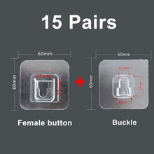 Load image into Gallery viewer, Double sided adhesive wall hooks Wall Hanger Strong Transparent Suction Cup Sucker Hook Wall Storage Holder Kitchen Bathroom
