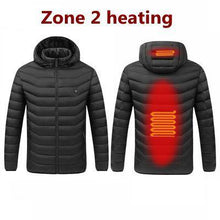 Load image into Gallery viewer, 2021 NWE Men Winter Warm USB Heating Jackets Smart Thermostat Pure Color Hooded Heated Clothing Waterproof  Warm Jackets
