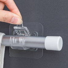 Load image into Gallery viewer, 2pcs Nail-Free Adjustable Curtain Rod Holder Clamp Hooks Rod Bracket Holders Adhesive Wall Curtain Fixed Clip Hanging Rack Hook
