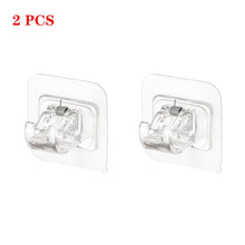 Load image into Gallery viewer, 2pcs Nail-Free Adjustable Curtain Rod Holder Clamp Hooks Rod Bracket Holders Adhesive Wall Curtain Fixed Clip Hanging Rack Hook
