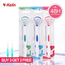 Load image into Gallery viewer, Y-Kelin Sales Silicone Tongue Scraper Brush Cleaning  Food Grade Single Oral Care To Keep Fresh Breath 3Color Pack No.1
