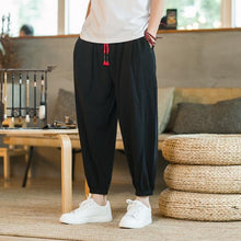 Load image into Gallery viewer, Chinese Style Harem Pants Men Streetwear Casual Joggers Mens Pants Cotton Linen Sweatpants Ankle-length Men Trousers M-5XL
