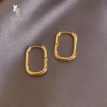 Load image into Gallery viewer, 2020 New Classic Copper Alloy Smooth Metal Hoop Earrings For Woman Fashion Korean Jewelry Temperament Girl&#39;s Daily Wear earrings
