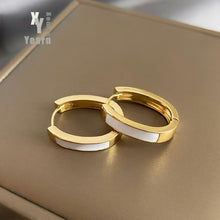 Load image into Gallery viewer, 2020 New Classic Copper Alloy Smooth Metal Hoop Earrings For Woman Fashion Korean Jewelry Temperament Girl&#39;s Daily Wear earrings
