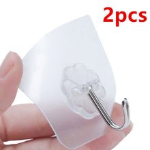 Load image into Gallery viewer, 2/6/10PCS Bathroom Transparent Wall Hooks Waterproof Oilproof Self Adhesive Hooks Reusable Seamless Hanging Hook For Kitchen
