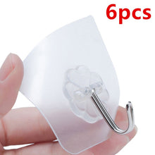Load image into Gallery viewer, 2/6/10PCS Bathroom Transparent Wall Hooks Waterproof Oilproof Self Adhesive Hooks Reusable Seamless Hanging Hook For Kitchen

